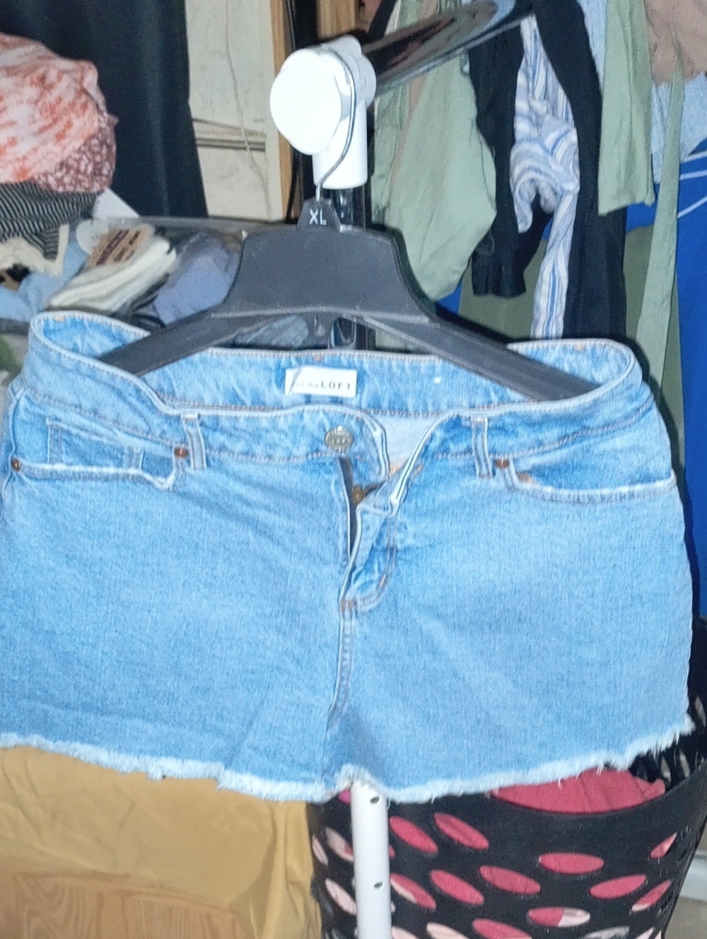 LOFT Light Wash Denim Cutoff Shorts